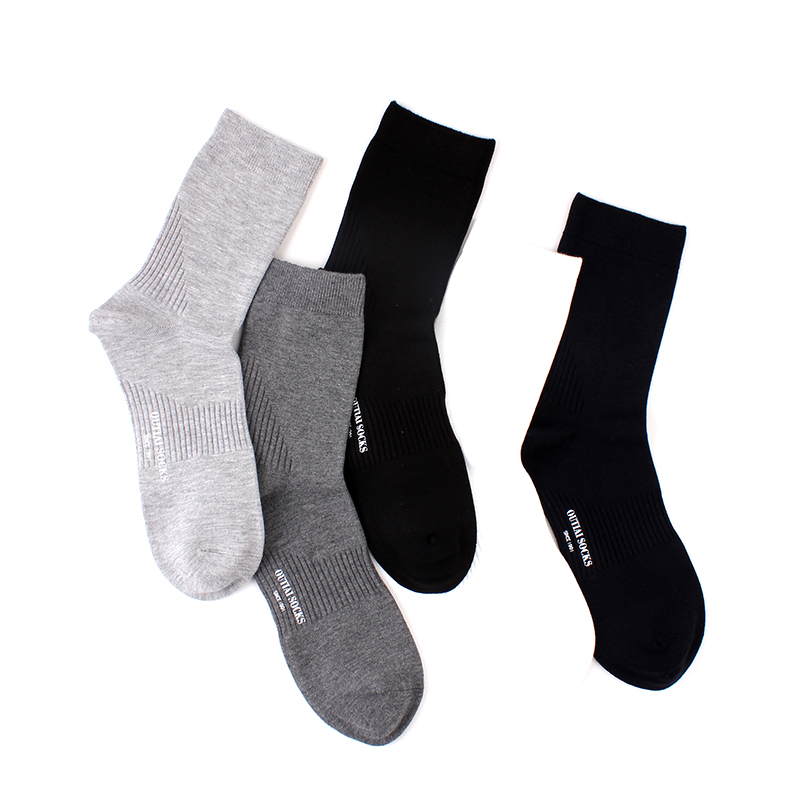 欧蒂爱竹纤维袜子男秋冬厚男士中筒抗菌防臭黑色长袜冬季商务男袜