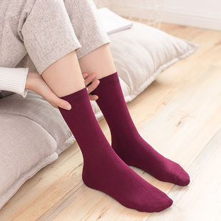 加大女袜大号女士棉袜中筒袜长筒 40码 大码 袜子女大脚纯棉秋冬39