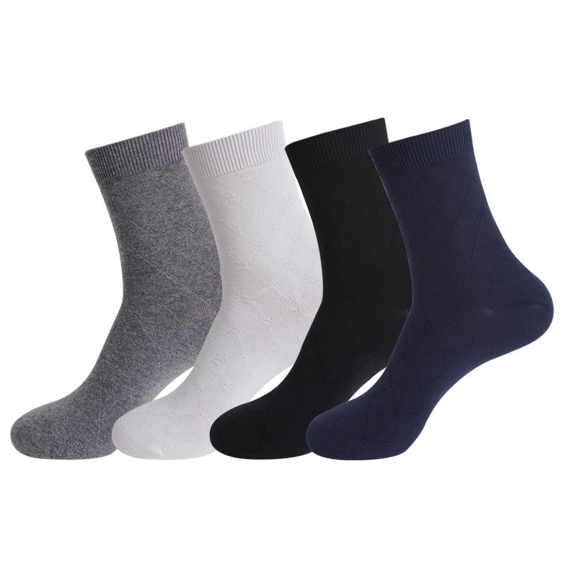 欧蒂爱男袜商务休闲中长筒袜子秋冬厚吸汗防臭黑色男士棉袜无骨缝