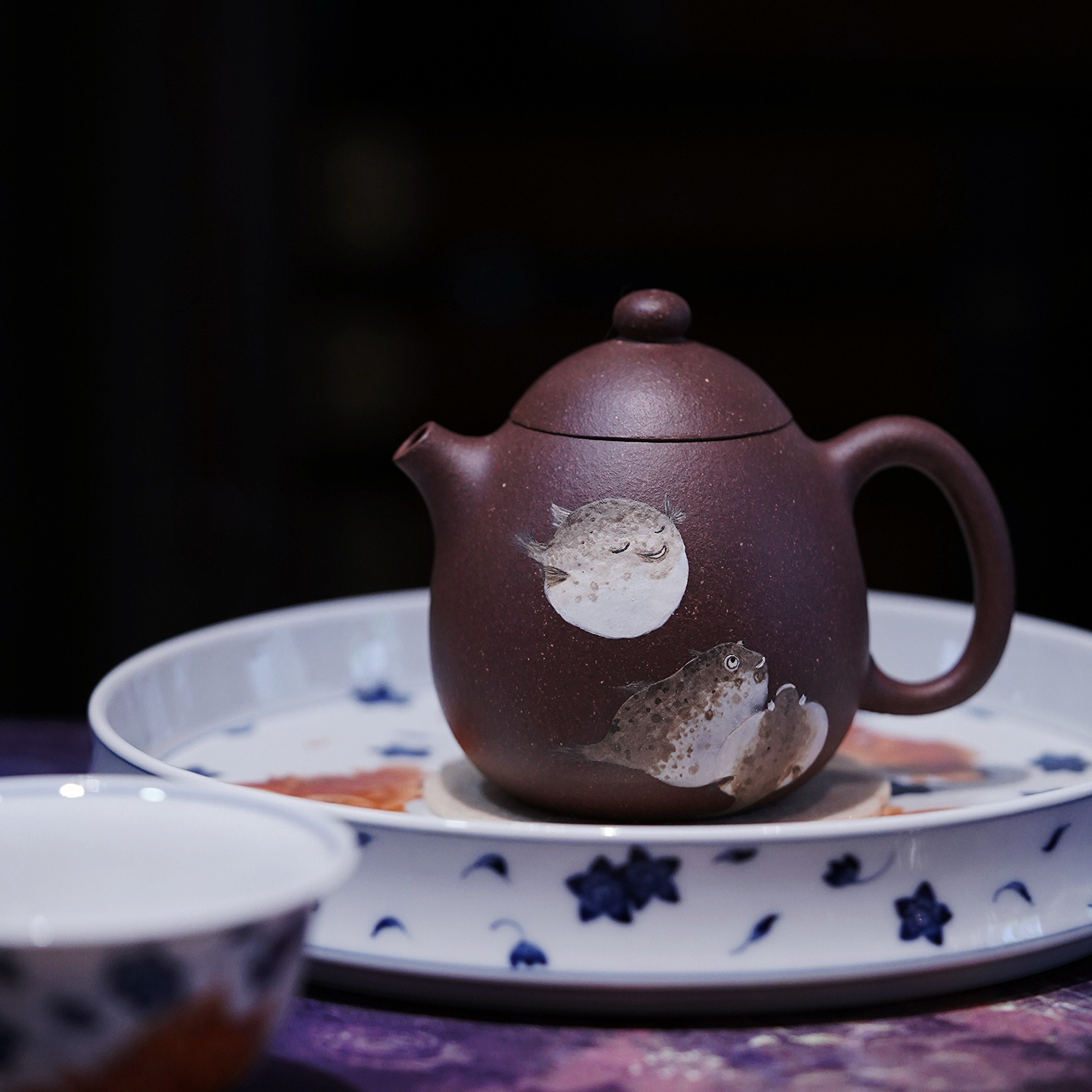 蜜糖紫砂｜原矿天青泥龙蛋壶 纯茶壶