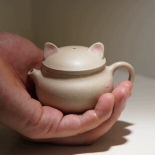 蜜糖紫砂｜猫咪壶80ml女士大口治愈可爱卡通泡功夫茶具创意迷你
