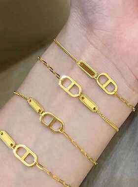 仿真金猪鼻子手链女时尚通勤轻奢
