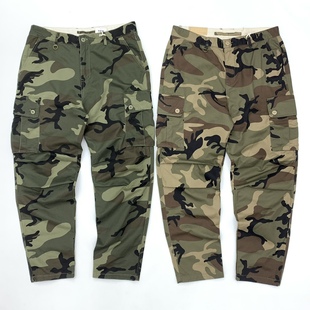 男 多口袋迷彩休闲裤 宽松阔腿直筒长裤 复古户外工装 vintage美式