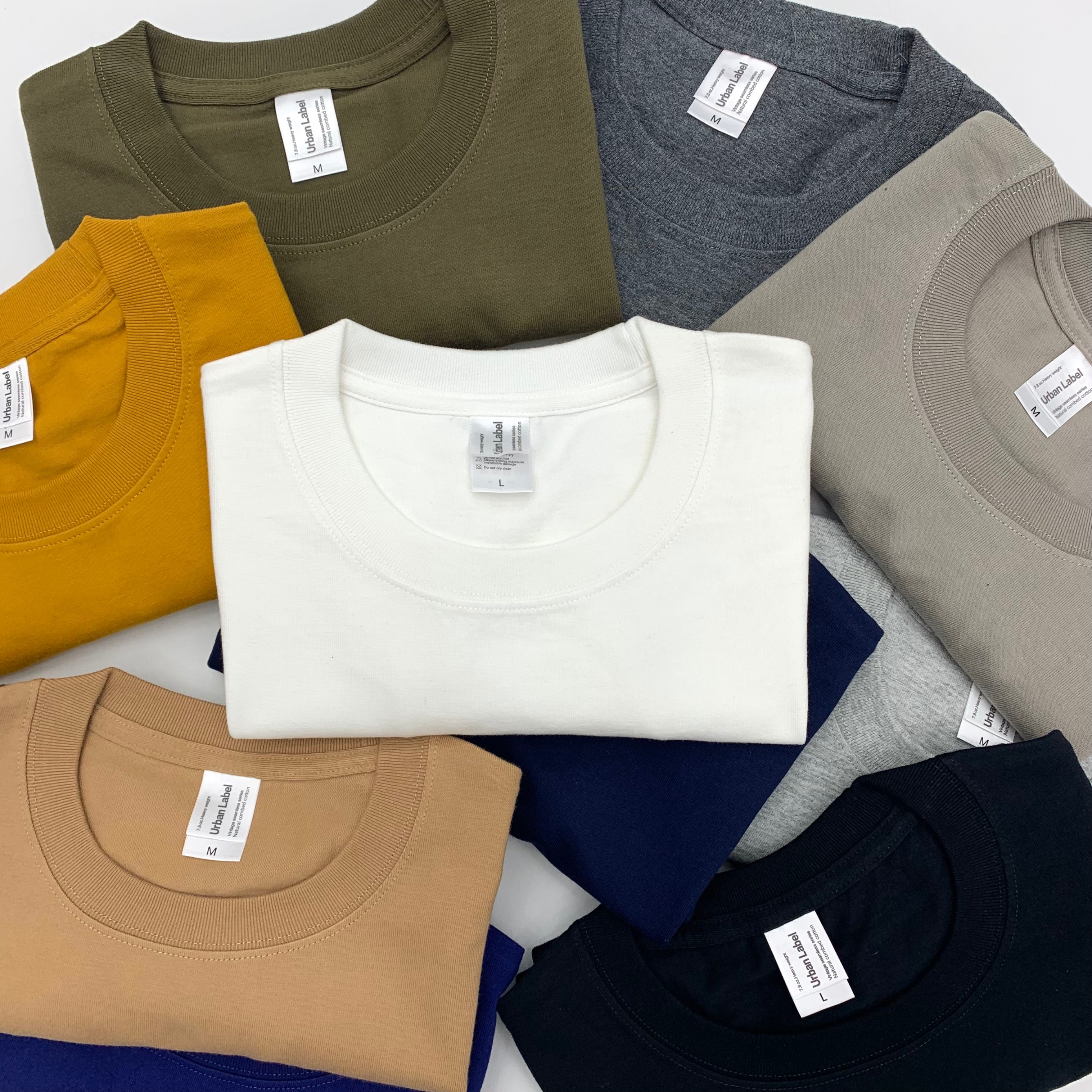 美式重磅基础款复古圆领短袖男