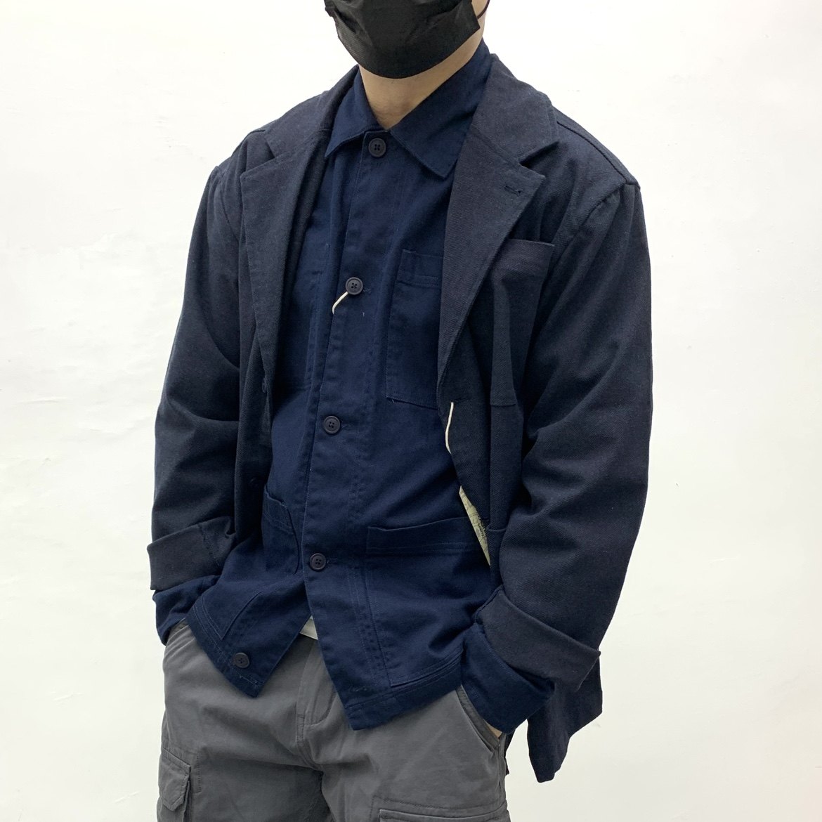 宽松休闲西装男便服单西日系复古厚实呢子西服oversize山系女外套