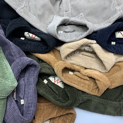 重磅美式复古全棉灯芯绒大码衬衫