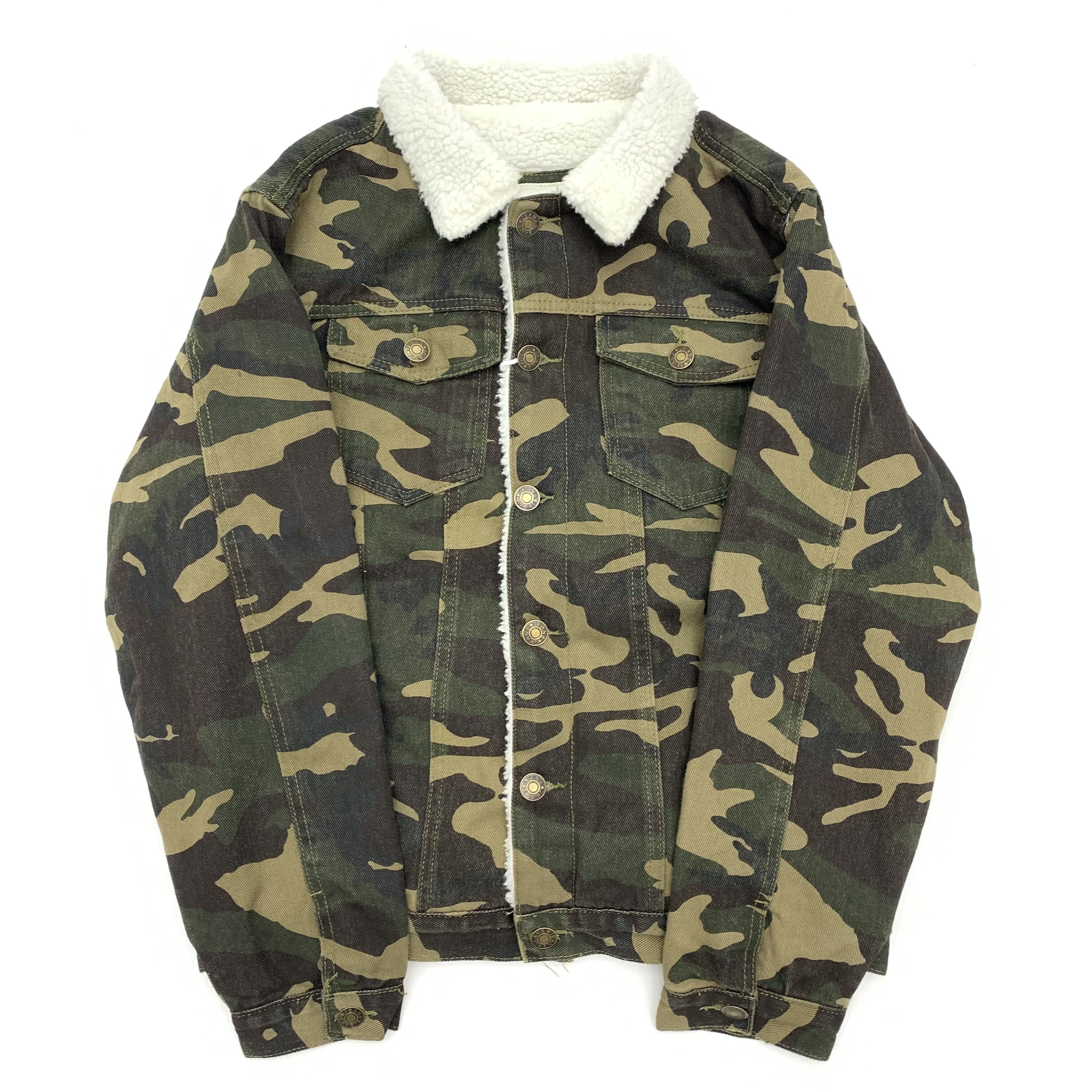 迷彩短夹克男羊羔绒外套