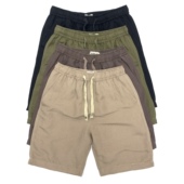 男士 休闲松紧腰透气日系复古宽松中裤 夏季 亚麻五分裤 薄款 棉麻短裤