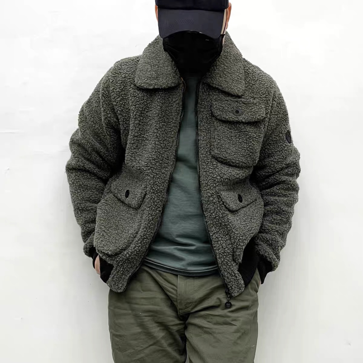 秋冬羊羔绒外套男冬季摇粒绒棉衣美式工装大码短夹克厚实保暖棉服