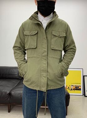 纯棉水洗 男士立领M65工装多口袋夹克秋季简约外套宽松大码男装潮