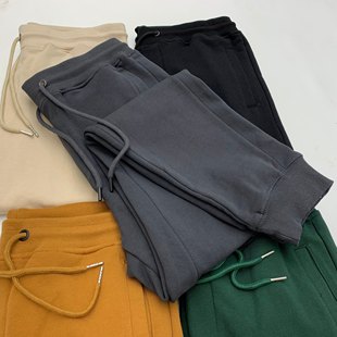 束脚小脚卫裤 320g重磅针织裤 毛圈运动休闲裤 复古抽绳秋季 男 男美式