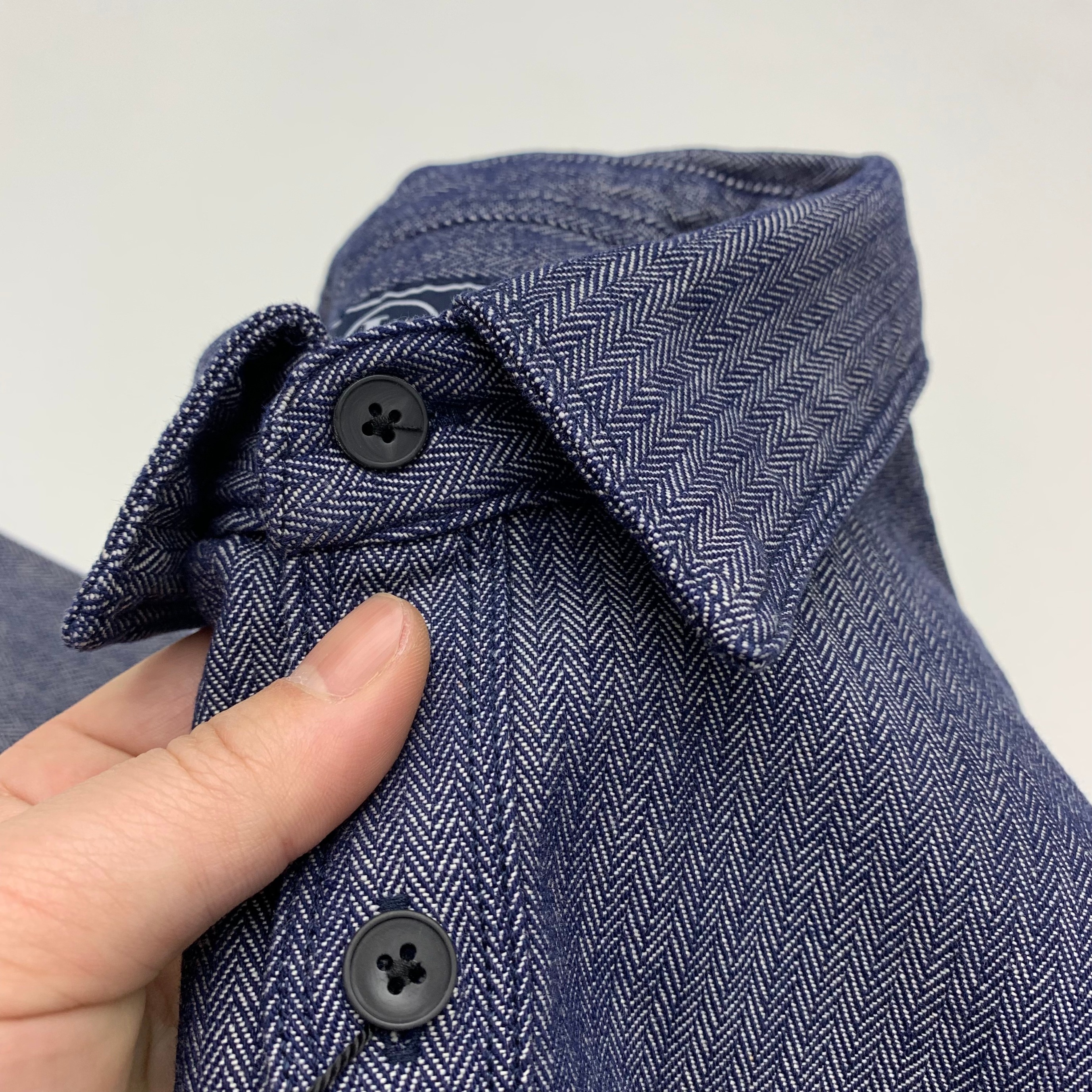 重磅人字纹衬衫男全棉水洗