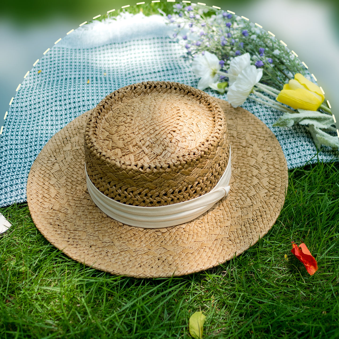 平平仄仄法式复古草帽女编织礼帽