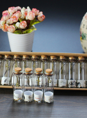 精品一盒儿童迷你许愿瓶木塞小玻璃瓶朋友生日漂流瓶学生创意礼品