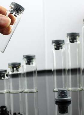 包邮10个小型玻璃瓶橡皮塞丁基胶塞幸运瓶子带盖14毫升18/20/25ML