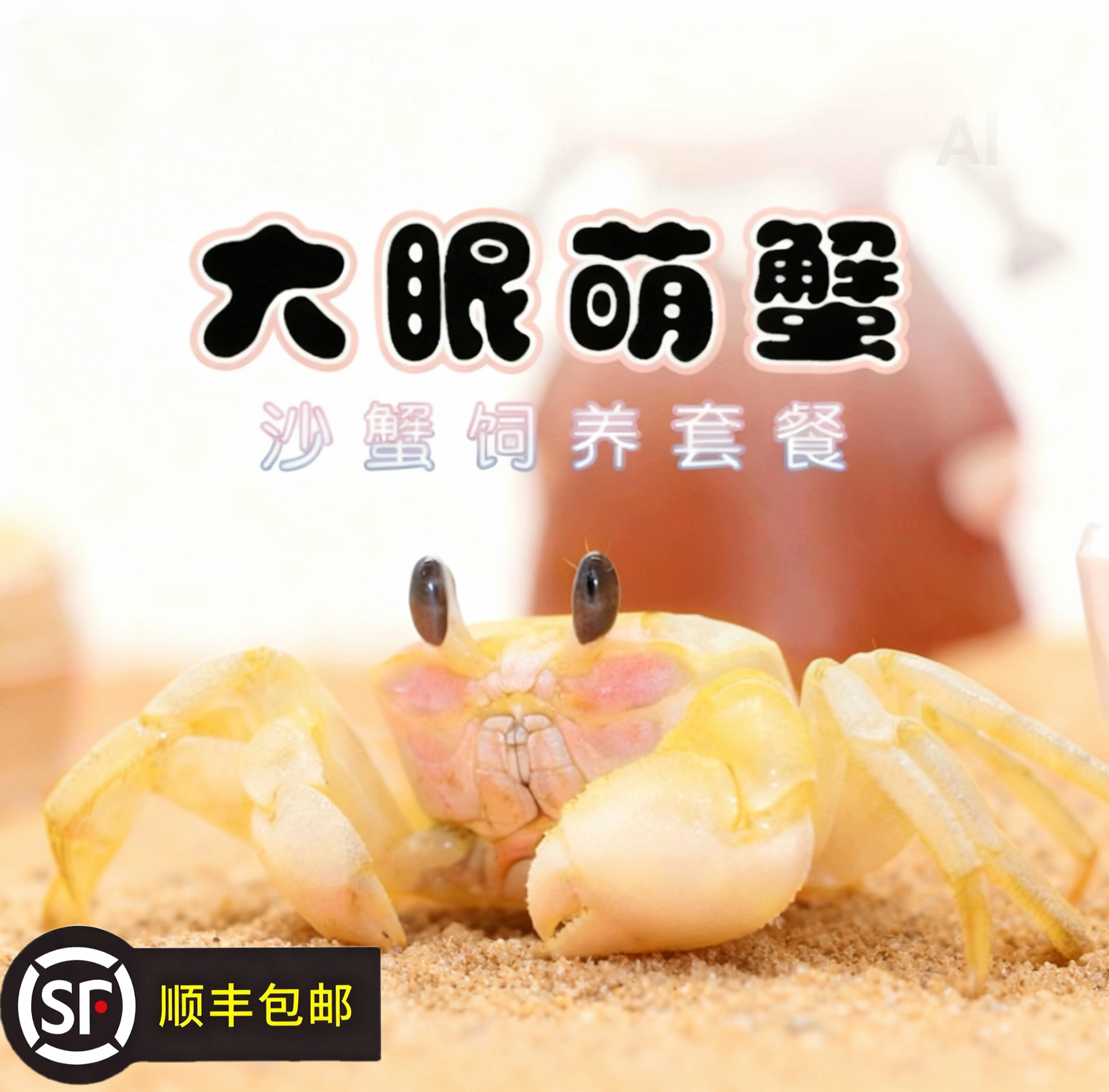 中华沙蟹 大眼蟹 好养易养可爱 创意礼品 【儿童幼儿园礼物】