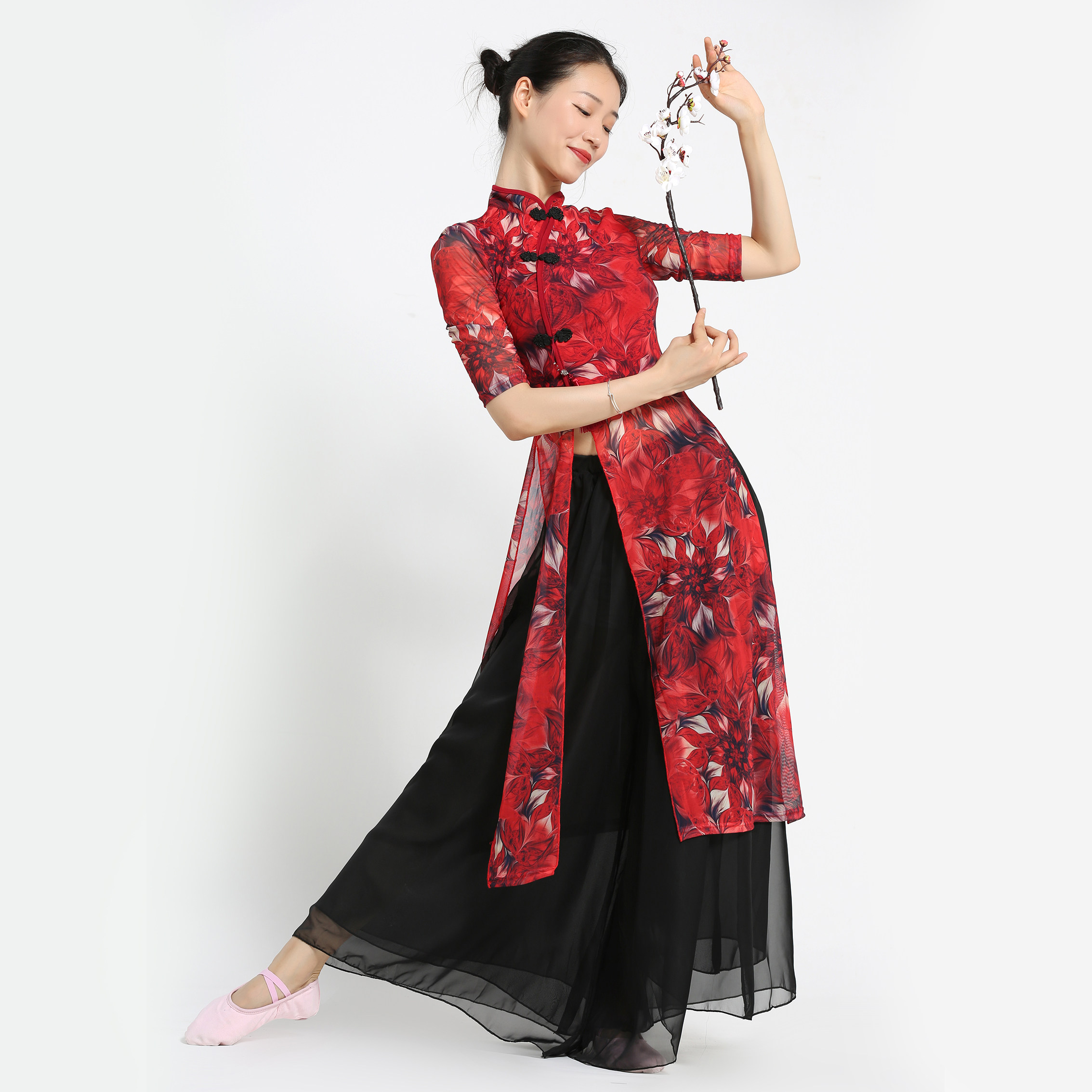 2023新款现代古典舞蹈服民族风飘逸旗袍演出服中国风女装汉服套装
