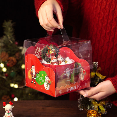 4英寸圣诞手提蛋糕包装盒