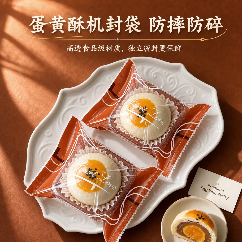 蛋黄酥单独机封包装雪媚娘包装盒打包80克袋子带吸塑底托烘焙点心