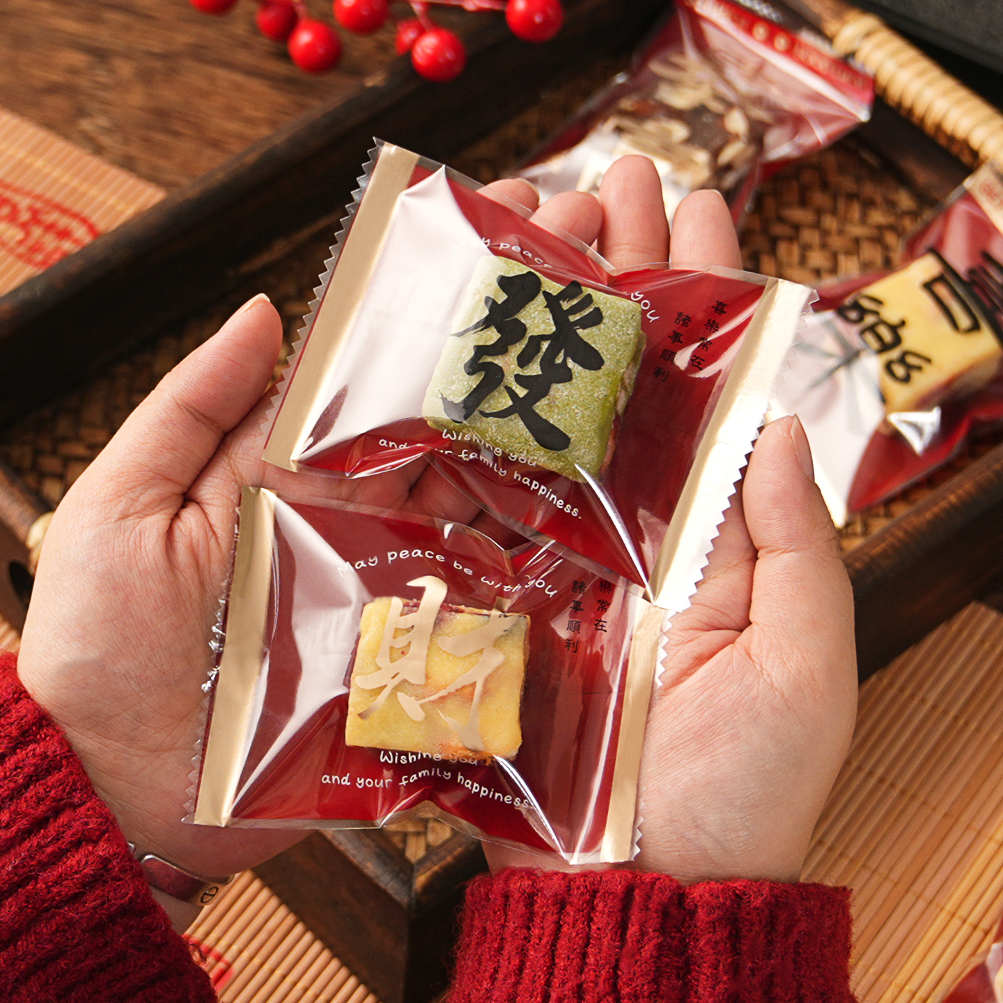 新年雪花酥饼干包装袋糖果奶枣加厚机封袋零食曲奇独立烘焙打包袋