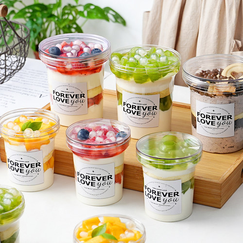 罐子蛋糕酸奶杯水果奶茶米布丁桶
