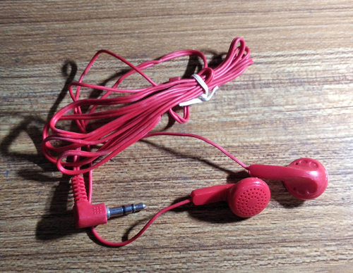 红色耳机 便宜耳机实惠耳机收音机耳机礼品耳机 L弯头耳机3.5MM