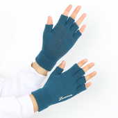 纯色防滑半指手套男女士秋冬季 毛线针织露指半截学生手套骑车开车