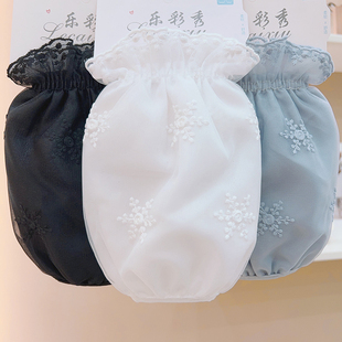 口防尘防脏办公室黑白色护袖 双层短款 羽绒服套袖 套女冬季 头 蕾丝袖