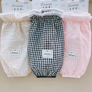 头女秋冬季 套棉衣护袖 韩版 格子学生手袖 长款 成人羽绒服套袖 格子袖