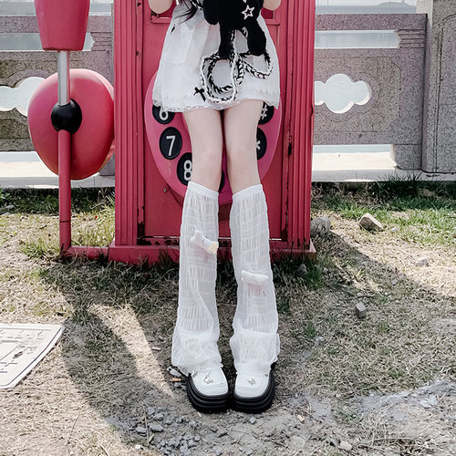 白色蕾丝袜套夏Lolita堆堆袜