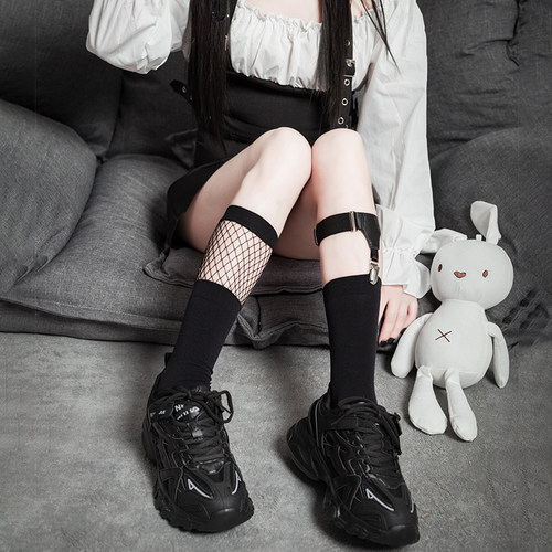 jk袜子女小腿袜夏天黑色网袜薄款