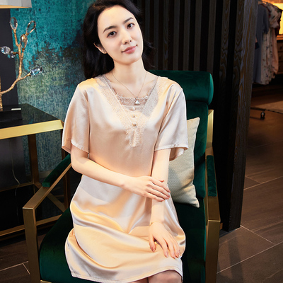 杭州丝绸花边v领洋气时尚家居服