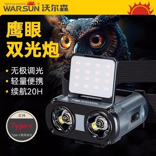 沃尔森猫头鹰pro感应头灯超亮