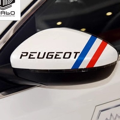 标致新208 308S 408 508 2008 3008改装 反光后视镜贴纸汽车拉花