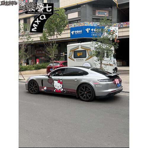 全车通用黑皮kitty猫车贴