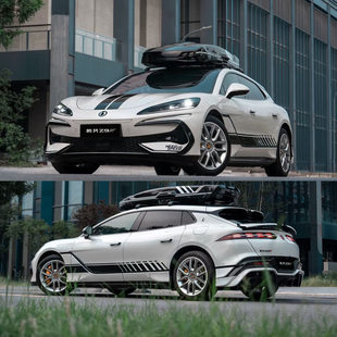 适用于腾势z9gt车贴拉花赛车个性 车身贴纸汽车机盖贴画彩条 改装