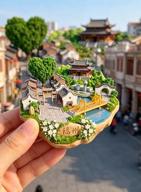 福建福州金属磁吸冰箱贴城市景点旅游纪念品文创伴手礼装饰贴门贴