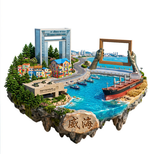 威海浮雕新款金属冰箱贴刘公岛幸福门火炬八街纪念品磁贴伴手礼物