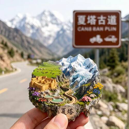 夏塔浮雕新款金属冰箱贴新疆昭苏城市地标旅游纪念品磁贴伴手礼物