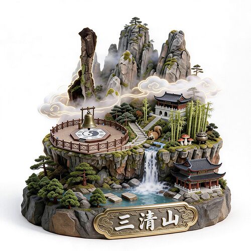 三清山浮雕新款金属冰箱贴江西上饶城市旅游景点纪念品磁力贴礼物