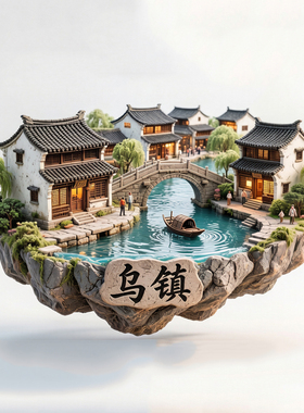 乌镇浮雕新款金属冰箱贴浙江文创城市旅游纪念品装饰磁吸贴伴手礼
