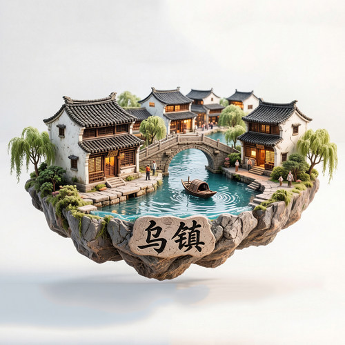 乌镇浮雕新款金属冰箱贴浙江文创城市旅游纪念品装饰磁吸贴伴手礼
