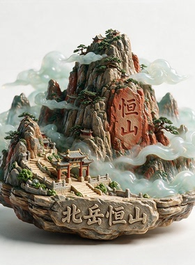 北岳恒山浮雕新款金属冰箱贴山西城市旅游景点纪念品磁贴送人礼物