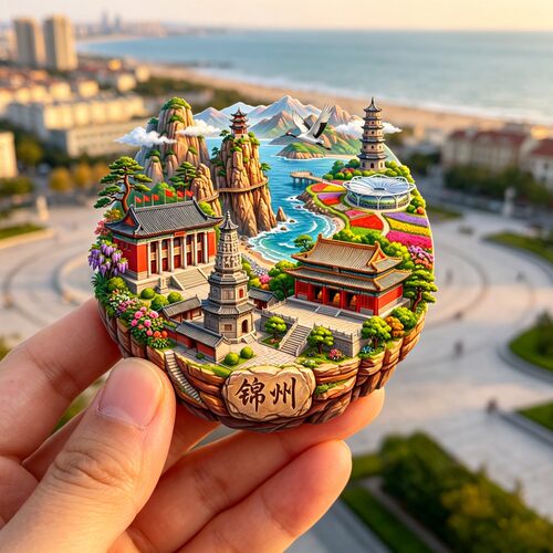 锦州浮雕新款金属冰箱贴辽宁城市旅游景点纪念品装饰磁贴伴手礼物