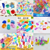 批发儿童水晶宝石玩具动物钻石塑料亚克力女孩考古七彩过家家礼品