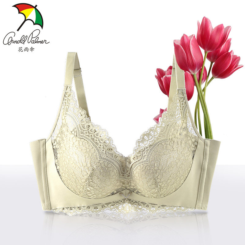 花雨伞内衣女性感大显小胸聚拢薄款蕾丝无钢圈收副乳防下垂文胸罩