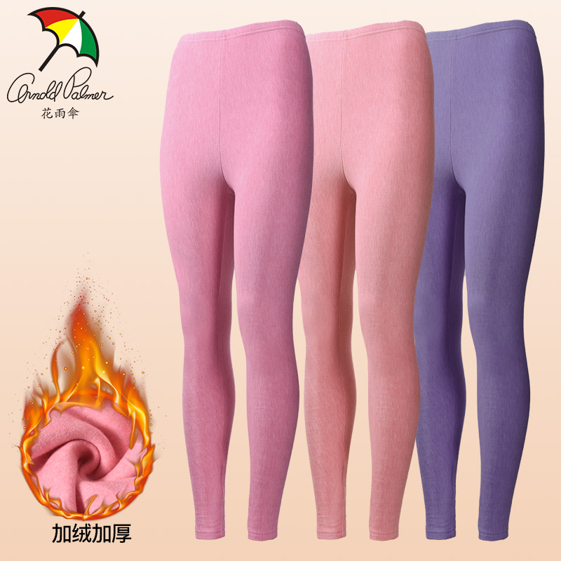 花雨伞莫代尔棉羊毛女士保暖裤