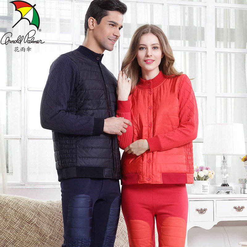 花雨伞老人加厚保暖内衣套装