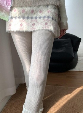 miu灰色打底裤女外穿2025年秋冬高弹不掉档打底袜压力显瘦连袜裤