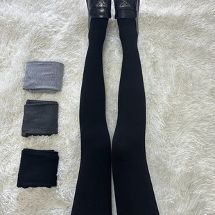 黑色踩脚袜简约百搭配长靴 袜保暖加绒250g纯色打底裤 25秋冬款 连裤